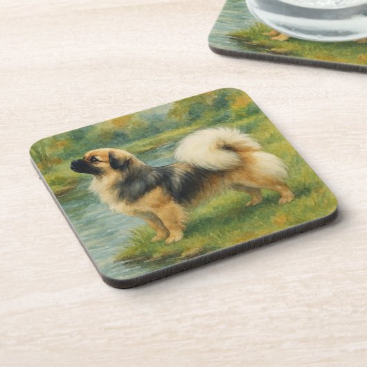 Tibetan Spaniel コースター (左側)