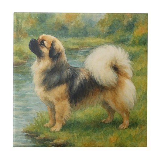 Tibetan Spaniel タイル (正面)