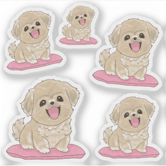 Tibetan Spaniel 5x  シール (正面)