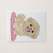 Tibetan Spaniel auf Kissen  ジグソーパズル (横)