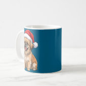 Tibetan Spaniel Dog Christmas Santa Hat Pet Dog Lo コーヒーマグカップ (正面左)