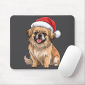 Tibetan Spaniel Dog Christmas Santa Hat Pet Dog Lo マウスパッド (マウス)