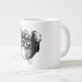 Tibetan Spaniel Dog Mug – Ink Style Portrait ジャンボコーヒーマグカップ (正面右)