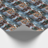 Tibetan Spaniel Dogs Christmas Snow Holiday ラッピングペーパー (角)