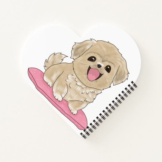 Tibetan Spaniel Hund mit Name  ノートブック (裏面)