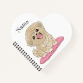 Tibetan Spaniel Hund mit Name  ノートブック (正面)