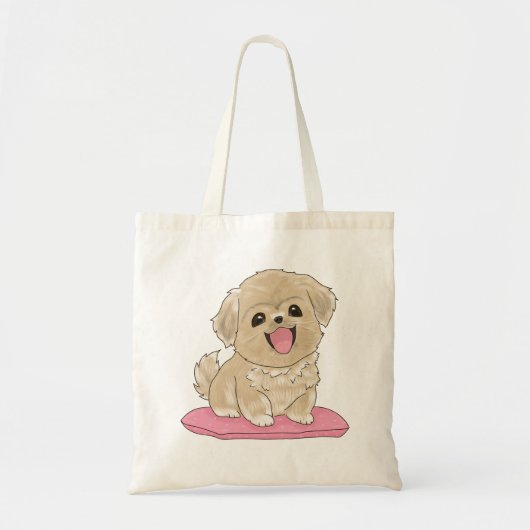 Tibetan Spaniel mit Herz und Name  トートバッグ (正面)