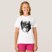 Tibetan Spaniel Tee – Calm Ink Dog Face Tシャツ (正面フル)