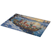 Tibetan Terrier Christmas Boat Holiday カッティングボード (角)