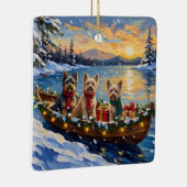 Tibetan Terrier Christmas Boat Holiday セラミックオーナメント (右)