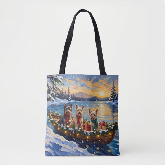 Tibetan Terrier Christmas Boat Holiday トートバッグ (正面)