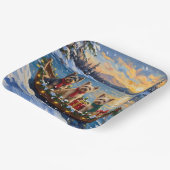 Tibetan Terrier Christmas Boat Holiday ペーパープレート (傾斜あり)