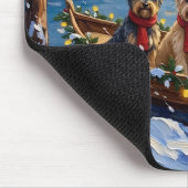 Tibetan Terrier Christmas Boat Holiday マウスパッド (コーナー)
