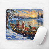 Tibetan Terrier Christmas Boat Holiday マウスパッド (マウス)