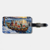 Tibetan Terrier Christmas Boat Holiday ラゲッジタグ (裏面横)
