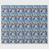 Tibetan Terrier Christmas Prayer Flags Holiday ラッピングペーパー (フラット)