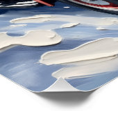 Tibetan Terrier Christmas Red Truck Holiday ポスター (コーナー)