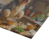 Tibetan Terrier Cooking in Kitchen カッティングボード (角)