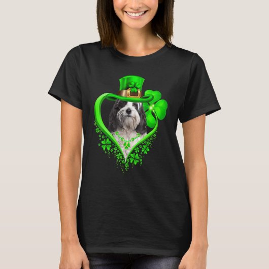 Tibetan Terrier Dog St Patricks Day Lover Irish Sh Tシャツ (正面)