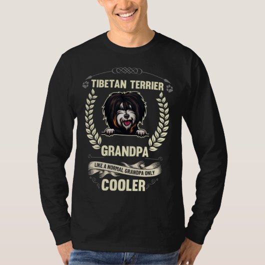 Tibetan Terrier Grandpa Like A Normal Grandpa Only Tシャツ (正面)