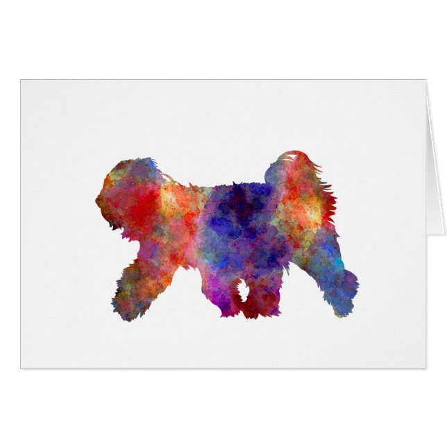 Tibetan Terrier in watercolor (正面横)
