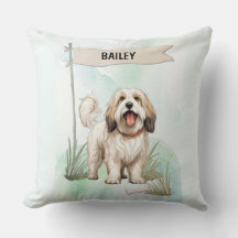 Tibetan Terrier Watercolor Personalized Dog