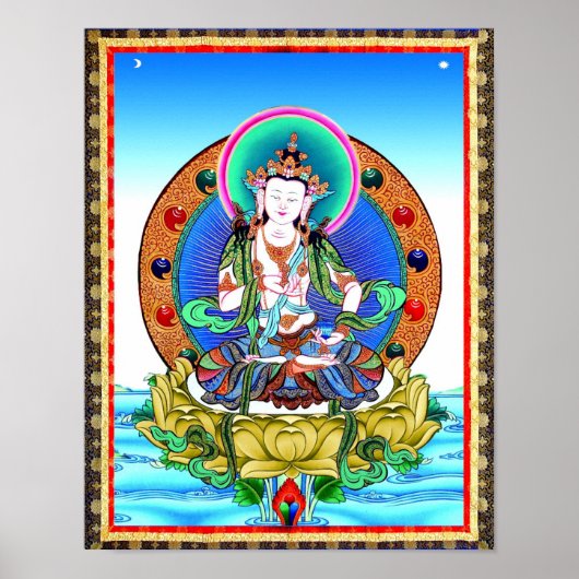 Tibetan Thangka Vajrasattva Mandala Poster Print ポスター (正面)