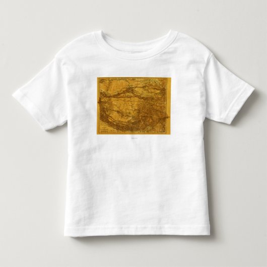 TibetPanoramic MapTibet 2 トドラーTシャツ (正面)