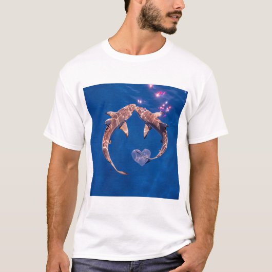 Tiburones blancos enamorados tシャツ (正面)