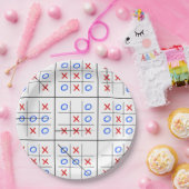 Tic tac toeパターン ペーパープレート (パーティー)