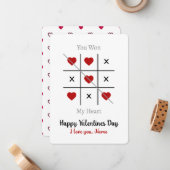 Tic-Tac-Toe:あなたは私のハートバレンタインデーのカードを獲得した ノートカード (正面/裏面インサイチュ)