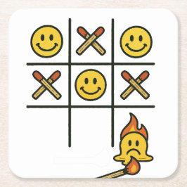 Tic Tac Toe スクエアペーパーコースター