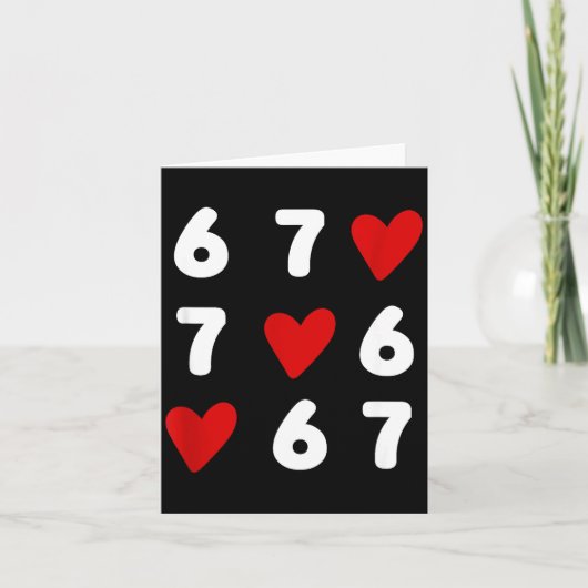 Tic Tac Toe Funny Valentines Day 67 Meme Six Seven カード (正面)