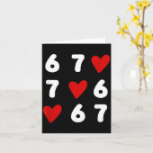 Tic Tac Toe Funny Valentines Day 67 Meme Six Seven カード (黄色い花)