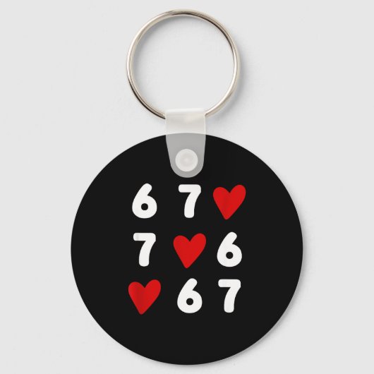 Tic Tac Toe Funny Valentines Day 67 Meme Six Seven キーホルダー (正面)