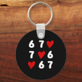 Tic Tac Toe Funny Valentines Day 67 Meme Six Seven キーホルダー (正面)