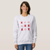 Tic-Tac-Toe HugsとキスValentines Sweatshirt スウェットシャツ (正面フル)