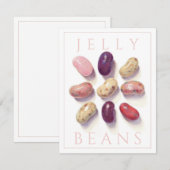 TIC TAC TOE JELLY BEANS 4.25"X5.5"フラットカード 招待状 (正面/裏面)