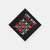 Tic Tac Toe Love勝利誕生日バレンタインデー スタンダードカクテルナプキン (角)