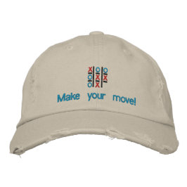 Tic Tac Toe Make Your Move Embroided Hat 刺繍入りキャップ