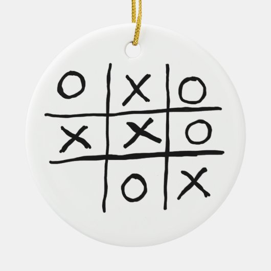 Tic Tac Toe NoughtsとCrosses セラミックオーナメント (正面)