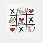 Tic-Tac-Toe Pet Loverの写真と名前 フリースブランケット (正面)