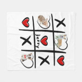 Tic-Tac-Toe Pet Loverの写真と名前 フリースブランケット (正面(横))
