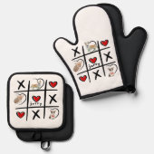 Tic-Tac-Toe Pet Loverの写真と名前 鍋つかみ&鍋敷きセット (正面/裏面)