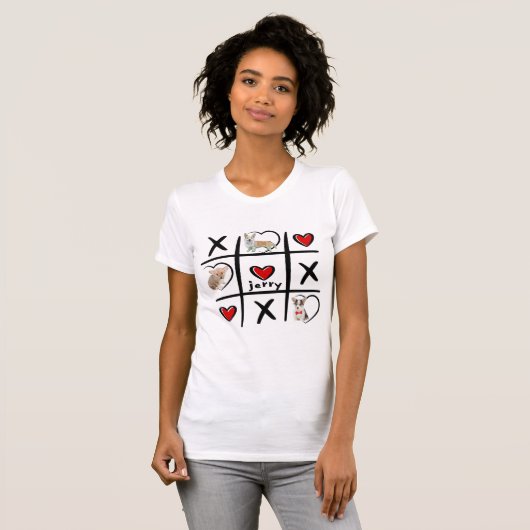 Tic-Tac-Toe Pet Loverの写真と名前 Tシャツ (正面フル)