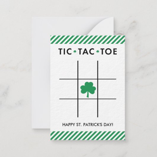 Tic Tac Toe St. Patrick's Dayカード子供へ ノートカード (正面)