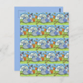 TIC TAC TOE TURKEY、おもしろい感謝鳥ゲーム ポストカード (正面/裏面)