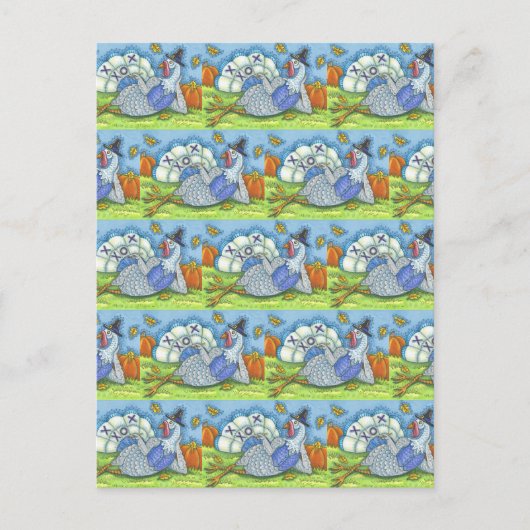 TIC TAC TOE TURKEY、おもしろい感謝鳥ゲーム ポストカード (正面)