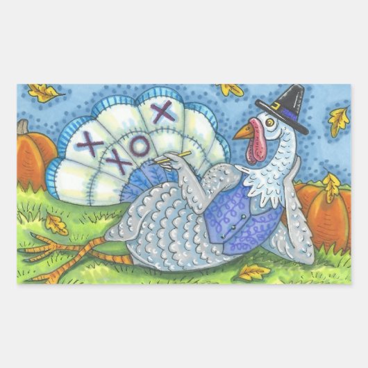 TIC TAC TOE TURKEY、感謝祭のステッカーシート 長方形シール (正面)