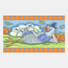 TIC TAC TOE TURKEY、感謝祭のステッカーシート 長方形シール